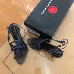 Carmen Steffens brown heel sandals, size 9